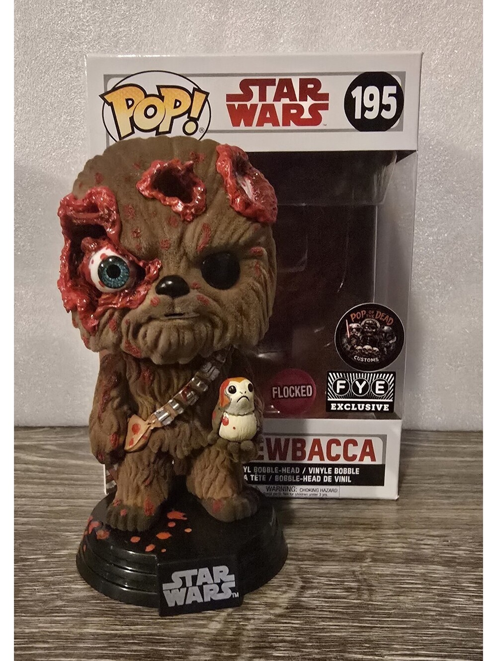 Pop Of The Dead Custom Funko Battle Damaged Chewbacca w/Porg